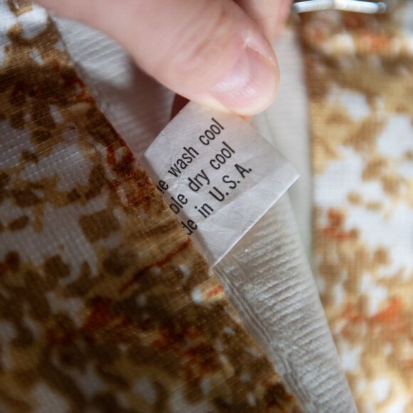 2 Vintage Retro 70s Pinch Pleat Floral Curtain Panels 82" Long *Stains On Back* - Picture 6 of 9